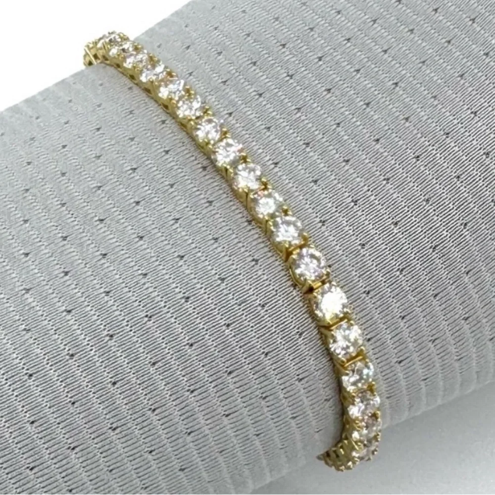 18K Gold Plated, 14.40CTW Moissanite Tennis Bracelet